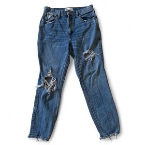 Abercrombie & Fitch Blue Distressed Boyfriend Jeans